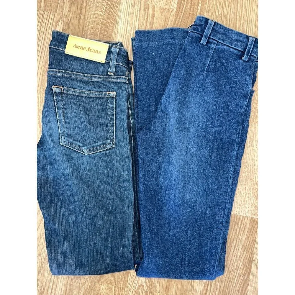 ACNE studios jeans women 25” waist dark wash mid rise denim skinny & boot cut D1 - Picture 1 of 9